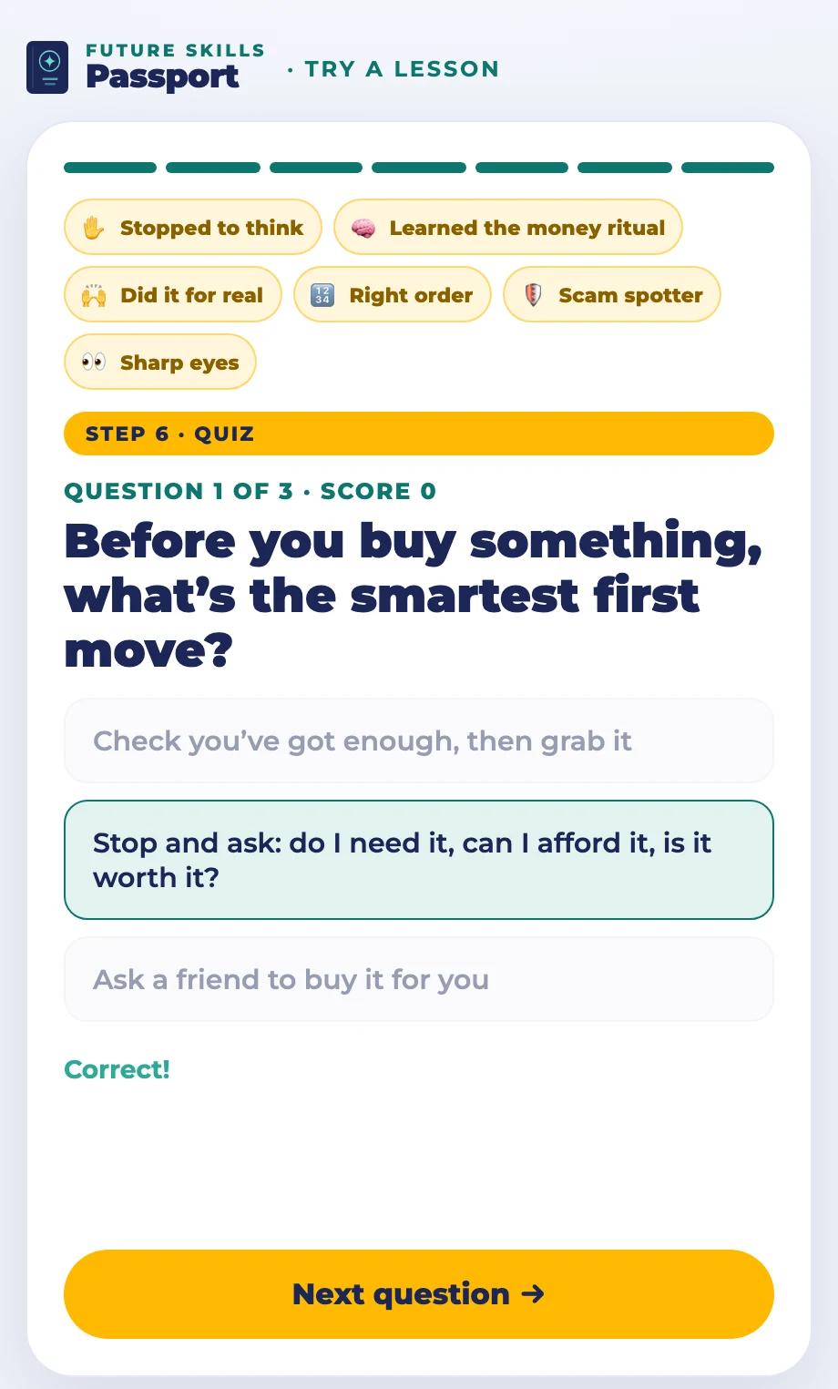 The quiz: Three questions, scored, to prove it